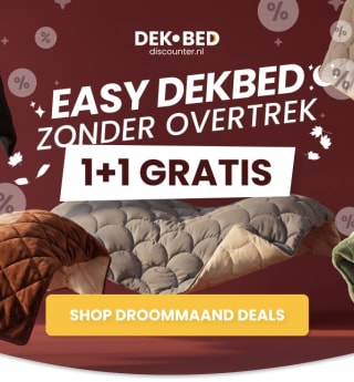1+1 gratis op dekbedden zonder overtrek bij Dekbed Discounter