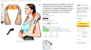Bluelander Masajeador de Espalda y Cuello por $269 en Amazon