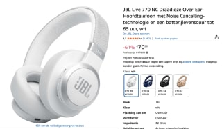JBL Live 770NC Wit voor €70,24 bij Amazon