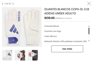 Guantes Blancos Copa GL Clb Adidas Unisex por $139 | Privalia