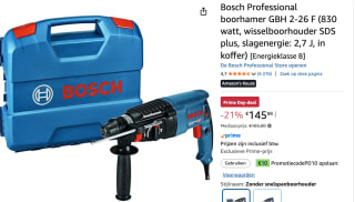 Bosch Blauw GBH 2-26 F Professional Boorhamer met SDS-plus voor €145,99 bij Amazon