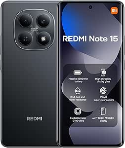 XIAOMI Redmi Note 15 4G 8+128 Black,MediaTek Helio G100-Ultra, 108MP Super-clear Came