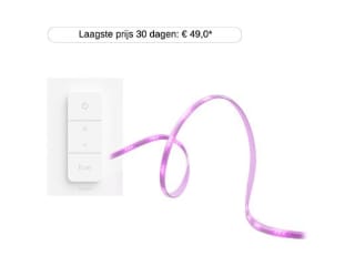 PHILIPS HUE Solo ledstrip 3m + dimmer switch voor €44 bij Mediamarkt