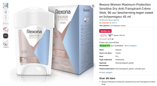 Rexona Women Maximum Protection Sensitive Deodorant voor €4 bij Amazon