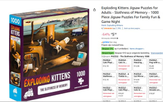 Legpuzzel Exploding Kittens Slothness of Memory (1000 stukjes) voor €5,38 bij Amazon