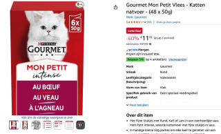 48x50 gram Gourmet Petit Vlees voor 11,22 euro
