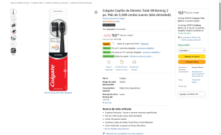 Cepillo Colgate Total Whitening 2 pzs por $65 | Oferta Amazon