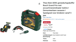 Klein Bosch Grand Prix koffer voor €17,07 bij Amazon
