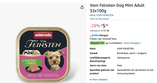 32 stuks animonda Vom Feinsten Adult Mini natvoer voor kleine honden voor €5,78