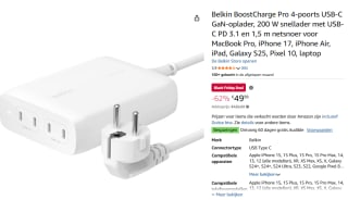 Belkin BoostCharge Pro 4-poorts voor €49,99 bij Amazon