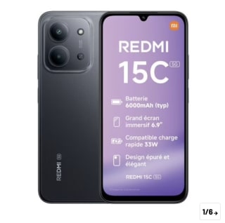 Xiaomi Redmi 15C 5G 256GB en color negro por 134,95€