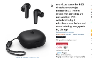 Anker Oordopjes Soundcore P20i voor €15,99 bij Amazon