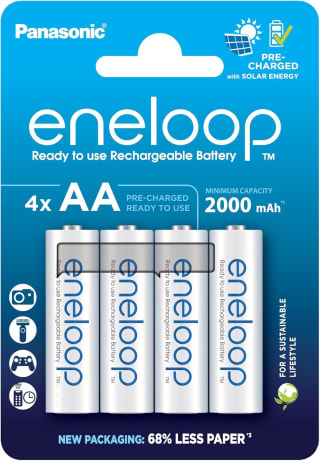 eneloop, Pilas Recargables AA/Mignon, Paquete 4, Capacidad mín. 2000 mAh por 11.97€
