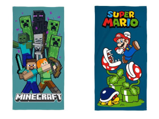 Serviette de plage enfant Super Mario ou Minecraft à 8,99€