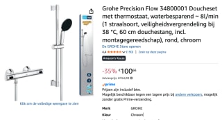 Grohe QuickFix Precision Flow thermostatische doucheset 15cm voor €100,66 bij Amazon