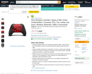 Xbox Wireless Controller Gears of War: E-Day Limited Edition por $1,495 en Amazon