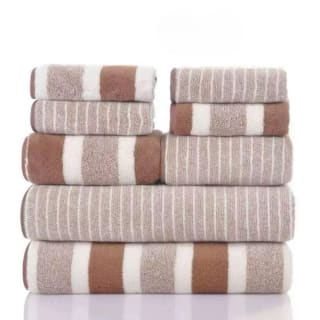 Set 8 Toallas Rayadas Ultra Absorbentes Estilo Spa Marrón $13.990 En MundoLider, Cl