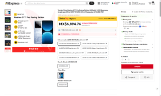 Realme GT 7 Pro 6500mAh 120W $8,323 | Oferta AliExpress