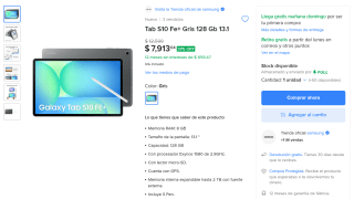 Tablet Samsung Galaxy Tab S10 FE+ 13.1 por $6,765 | Oferta Mercado Libre