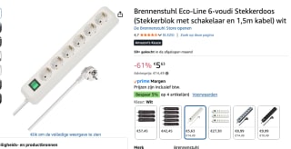 Brennenstuhl ECO-Line 1159520015 6-voudige stekkerdoos voor €5,63 bij Amazon