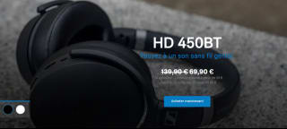 Casque sans fil Sennheiser HD 450BT Noir à 69,90€