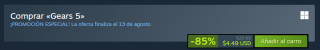 Gears 5 por $105 | Oferta Steam