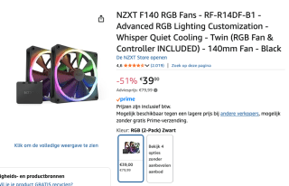 NZXT F140RGB - Twin & RGB Lighting Controller voor €39 bij Amazon