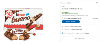 Chocolate Kinder Bueno 10x43g por $160 | Oferta Sam's Club
