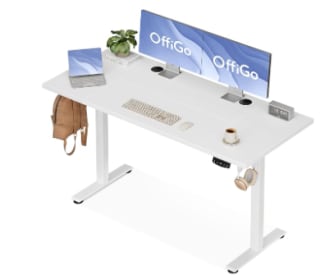 Bureau assis debout électrique Offigo, 140 x 60 cm, avec 3 Fonctions Mémoire à 99,26€