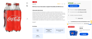 Coca-Cola 4x600ml por $64 | Oferta Walmart