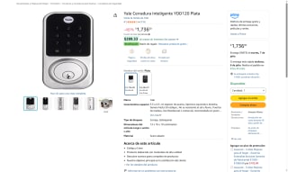 Cerradura Digital Inteligente Yale YDD120 por $1,736 | Oferta Amazon