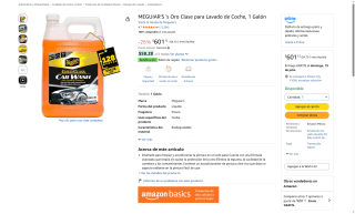 Shampoo Meguiar's Gold Class 1 Galón por $601 | Oferta Amazon