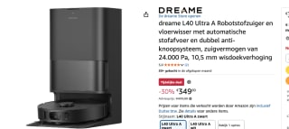 dreame L40 Ultra A Robotstofzuiger voor €349,99 bij Amazon