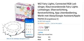 WiZ Slimme Lichtslinger - 20 Meter voor €28,30 bij Amazon