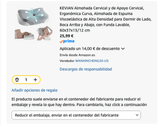 Almohada Cervical y de Apoyo Cervical por 25.99€