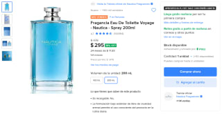 Perfume Nautica Voyage 200ml por $295 | Oferta Mercado Libre