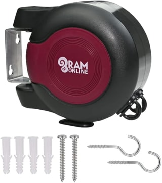 30 Metre Outdoor Retractable Reel Clothes Lines with Twin Cable - Wall Mounted Heavy