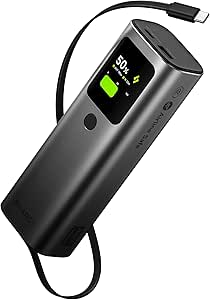 Sharge Retractable 3-Port 165W Output 20,000mAh Charger w/Built-in Cable, PPS, PD3.1