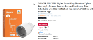 SONOFF iPlug Zigbee Smart Plug voor €14,17 bij Amazon