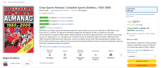 Grays Sports Almanac: Complete Sports Statistics, 1950-2000 por $371 en Amazon