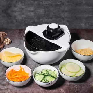 Bowl Cortador Rallador d/Verduras Multifuncional 9 en 1 Simplit Blanco $9.990 abc, cl