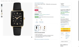 Reloj Anne Klein AK/3702 Negro Dorado por $526 | Amazon