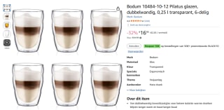 Bodum 10484-10-12 dubbelwandige Pilatus glazen voor €16,95 bij Amazon