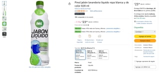 Pinol Jabón Ropa Blanca 828ml por $23 | Ahorro Amazon