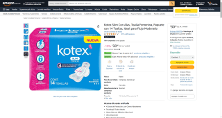 Kotex Slim Con Alas Toallas Sanitarias por $20 | Oferta Amazon