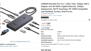 UGREEN Revodok Pro 9 in 1 USB C Hub voor €28,49 bij Amazon