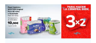 3×2 en Papel higiénico, cocina y más en Carrefour.
