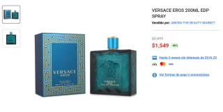 Perfume Versace Eros 200ml por $1,549 | Oferta Elektra