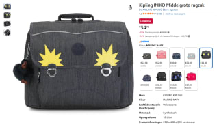 Kipling INIKO Middelgrote boekentas voor €34,90 bij Amazon
