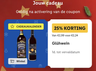 25% korting op Glühwein met de Lidl plus app